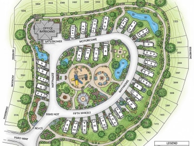 Site plans, plat maps, property maps, rv campground maps, and landscape