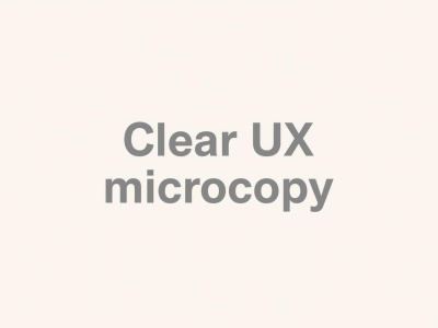 Clear, friendly UX microcopy that improves user experience
