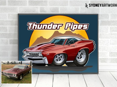 Custom Car Illustration Vector Art from Your Vehicle