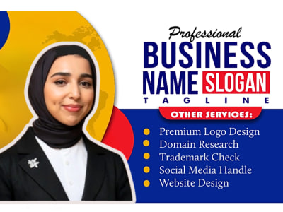 Catchy brand name, business name, company name and slogans