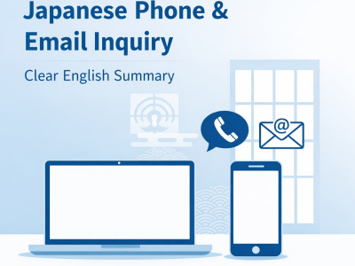 A Japanese phone or email inquiry and a clear English summary