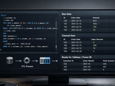 Clean & Transform Raw Data Using SQL for BI Dashboards