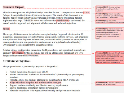 Merger & Aqcquisition Cybersecurity High Level Design / Approach Review
