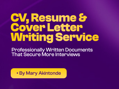 You will get a Professional CV, Resume & Cover Letter That Lands Interviews