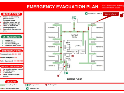 Professional Evacuation Plan Diagrams