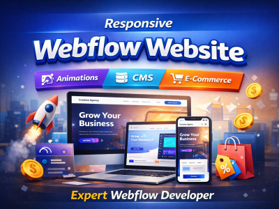 Modern,responsive Webflow website with animations,CMS & e-commerce expert