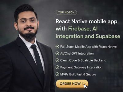 React Native mobile app with Firebase, AI integration and Supabase