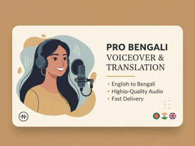 Professional Bengali Voice-over and English-Hindi Translation