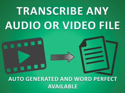 WORD PERFECT (No AI) transcription for any audio or video file