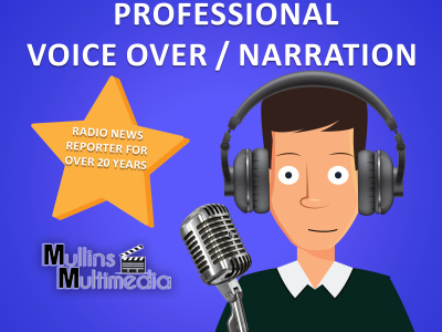 Professional studio quality voice over/narration