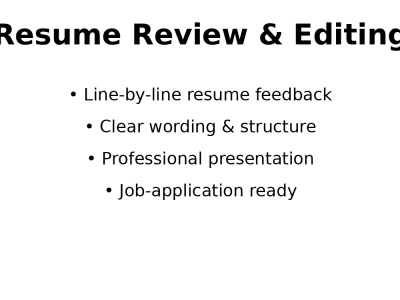 Resume Design & Editing for Job Applications
