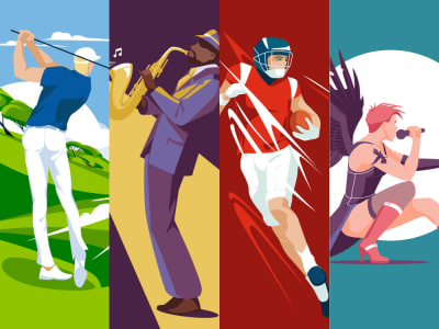 Vector illustrations of people and animals characters