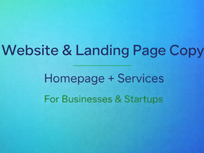High-Converting Website & Landing Page Copy (Homepage + Services)