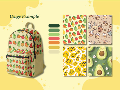 Seamless repeat patterns for fabric, wallpaper, or packaging