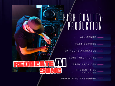 Recreate AI song from scratch for EDM, Pop, Dubstep, Hardstyle, Afrohouse