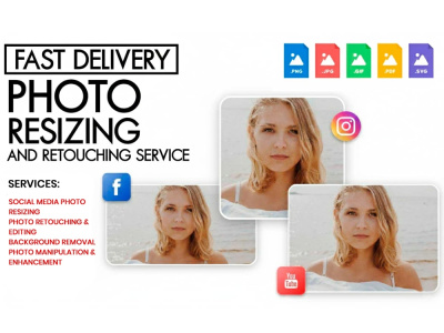 High-quality photo resizing & retouching for all social media posts