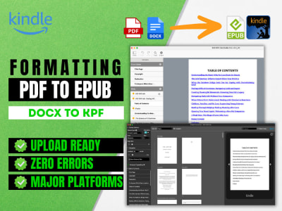 Professional eBook Formatting (PDF / DOCX to EPUB & KPF)