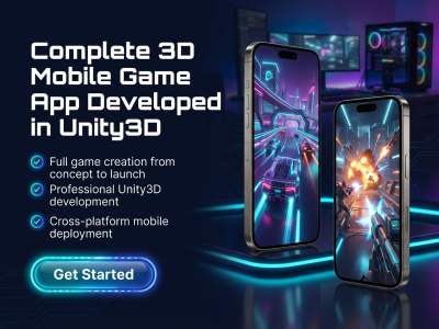 Complete 3d mobile game app developed in unity3d as full game creation