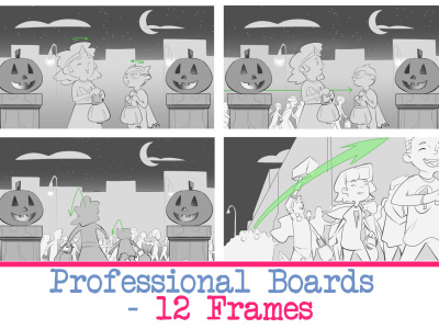 Professional Storyboard for Commercials & Film (12 Frames)