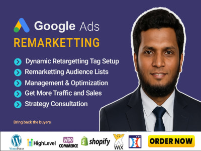 Manage and setup google ads dynamic remarketing or retargeting ads