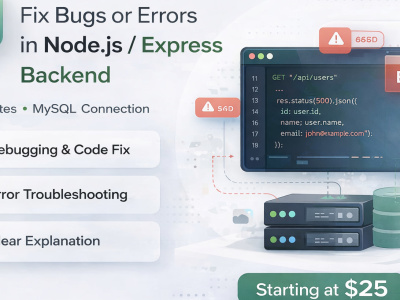 Fix Bugs or Errors in Node.js / Express Backend | Upwork