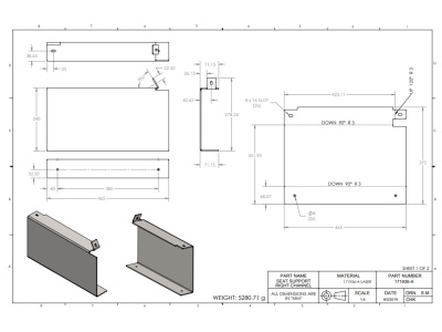 Fabrication-Ready Sheet Metal Drawings with Flat Patterns & GD&T