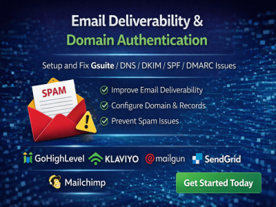 Setup, Fix Gsuite/DNS/DKIM/SPF/DMARC/Spam/Email deliverability/domain