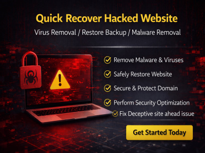 Quick Recover hacked Website/Virus Removal /Restore backup/Malware Removal