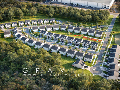 Aerial, Site Plan & Masterplan 3D Visualization for Real Estate Developers
