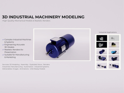High-quality 3D industrial machinery modeling & renders
