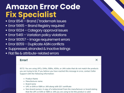 Fix Amazon Error Codes 8541, 5665, 5461 | Listing & Catalog Expert