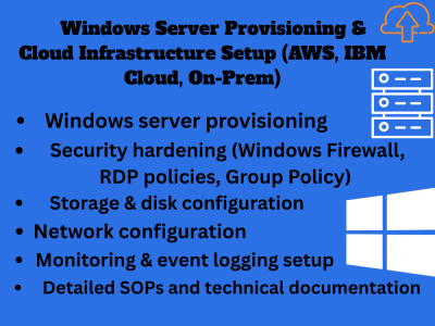 Windows Server Provisioning & Infrastructure Cloud Setup (AWS,IBM,On-Prem)