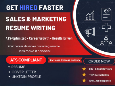A Certified Sales and Marketing ATS Resume & LinkedIn SEO (No AI/Custom)