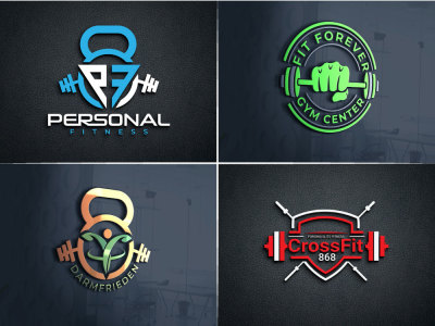 Modern Health, Fitness, Gym, Yoga and Sports Business Logo Design