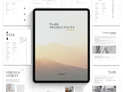 Productivity planner, hyperlinked digital planner, 2026 planner and journal