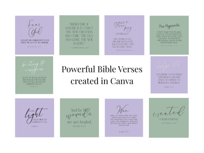 Powerful bible verses created in Canva.