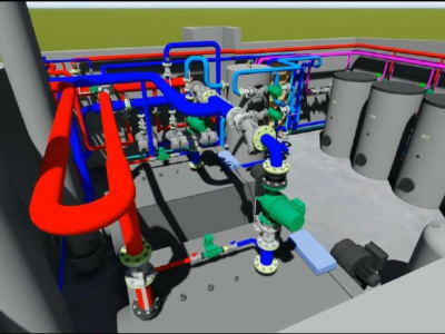 3D Industrial Boiler Room HVAC MEP Chiller and Water Plant Design