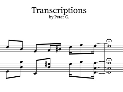 A high quality transcription of your song