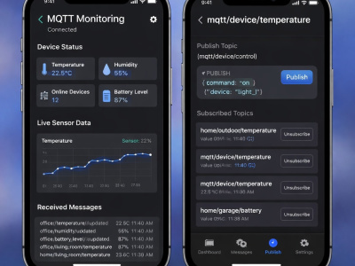 MQTT-based real-time iOS app for IoT & smart devices