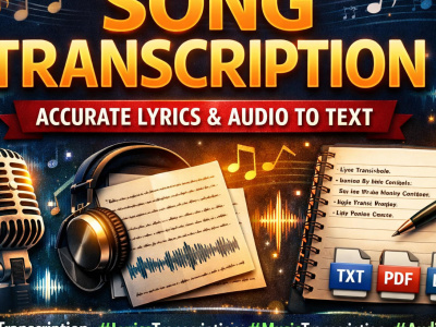 Accurate song and music transcription with lyrics