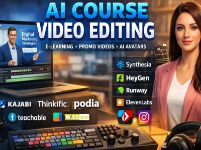 AI Course Videos Editor Heygen Sythesia | Kajabi Thinkific Podia Explainers