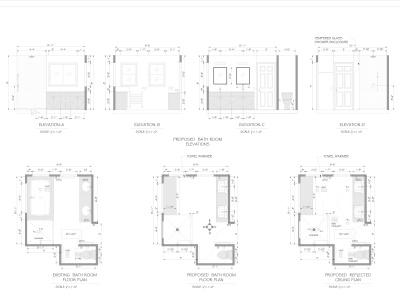 Bathroom Remodeling Floor Plan, Elevation in Autocad within 24 Hour's