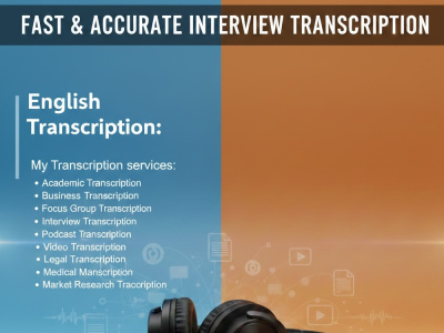 Professional interview transcription by an expert transcriber
