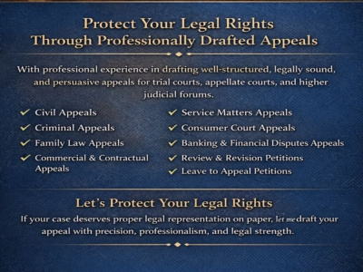 Appeal Drafting Specialist | Civil, Criminal & Commercial Appeals