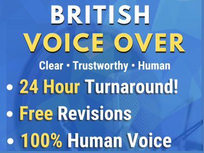 A professional British voice over delivered with 24 hours!