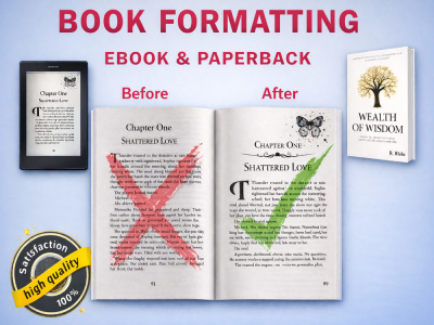 Professional book formatting, layout design and typesetting for Amazon KDP