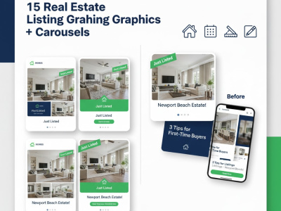 15 real estate listing graphics and carousel designs for Instagram