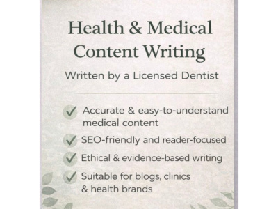 Clear and Trustworthy Health & Dental Articles for Your Audience