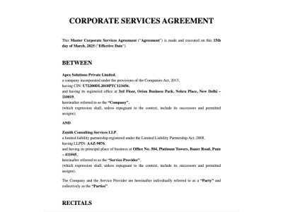 Corporate Agreement Drafting for Indian Businesses