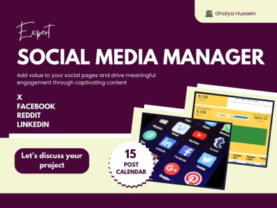 A weekly social media calendar with 5 posts